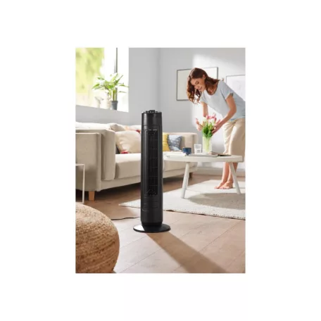SilverCrest STV 50 I1 50W 76 cm oszcilláló toronyventilátor, oszlopventilátor mechanikus kapcsolóval, 120 perces időzítővel, fehér / fekete színben