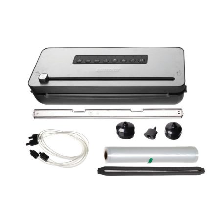 SilverCrest SVEB 160 C4 Wet & Soft inox nemesacél 160W prémium vákuumcsomagoló fóliahegesztő, pácolás funkcióval és fóliavágóval