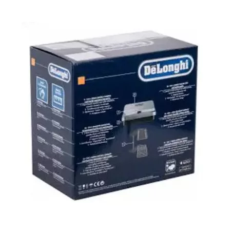 Delonghi SW12AC.S MultiGrill Easy 2 az 1-ben 800W kontaktgrill és gofrisütő, kontakt grillsütő cserélhető lapokkal