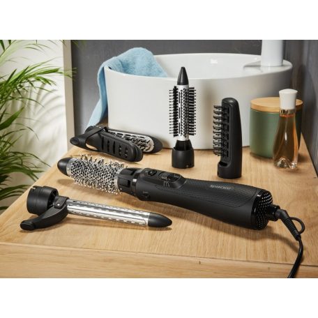Használt, HIBÁS SilverCrest SWC 1000 D1 BK multifunkciós 6 az 1-ben meleglevegős hajformázó, hajszárító (fekete)