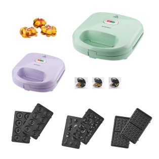   SilverCrest SWEW 750 D4 multifunkciós 3 az 1-ben gofrisütő és fánksütő, szögletes gofri, mintás gofri, és minifánk sütő 750W