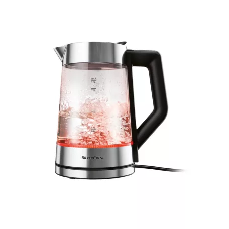 SilverCrest SWGD 3000 A2 digitális, szabályozható hőfokú 3000W 1.7L inox - fekete üveg vízforraló, hőre színváltó LED világítással, melegentartás funkcióval