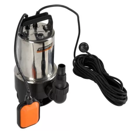 Steinberg SWP 1100 S inox nemesacél 1100W úszókapcsolós kerti szivattyú, szennyvízszivattyú úszókapcsolóval 20.000 l/h