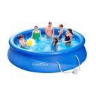 Summer Waves RODOSZ VT 366 x 76 cm  5,5 m3 puhafalú kerti medence szett vízforgatóval és védőtakakróval, sötétkék