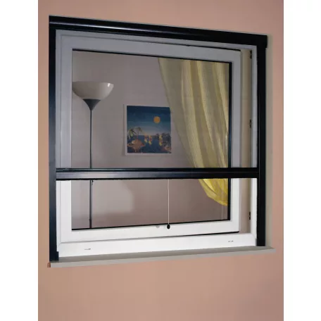 PowerFix ALU / My Living Style 130 x 160 cm alumínium keretes szúnyogháló roló, ablakroló, rolós szúnyogháló ablakra 160 x 130 cm fekete vagy fehér kerettel