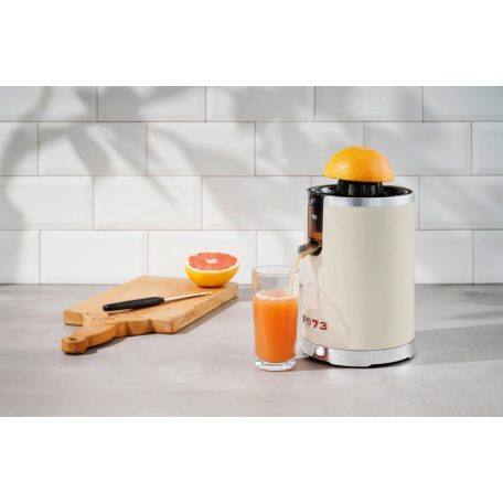 SilverCrest SZPC 85 A1 Retro 1973 85W 280 ml nemesacél elektromos citrusprés, narancsprés, citrusfacsaró piros / krém (bézs) színben