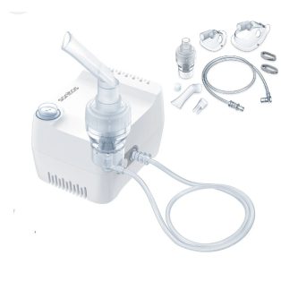   Sanitas SIH 09 elektromos kompresszoros, sűrített levegős inhalátor, gyermek- és felnőtt szájmaszkokkal, 6 ml töltőkapacitással