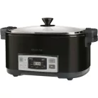 Sencor SPR 5508BK Slow Cooker, digitális multifunkciós sütő - főzőedény, olajsütő, lassú főző 6L 1350W