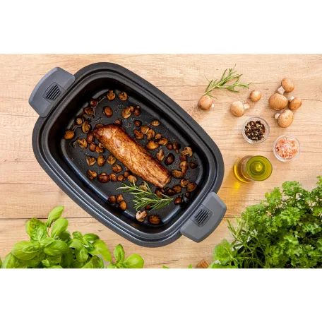 Sencor SPR 5508BK Slow Cooker, digitális multifunkciós sütő - főzőedény, olajsütő, lassú főző 6L 1350W