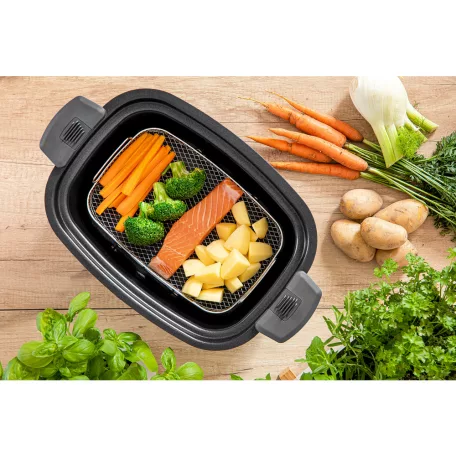 Sencor SPR 5508BK Slow Cooker, digitális multifunkciós sütő - főzőedény, olajsütő, lassú főző 6L 1350W