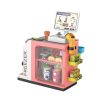   Shantou Toys Szupermarket 46 darabos bevásárlóközpont játék fény és hanghatásokkal, pénztárgéppel, terminállal, hűtővel és mini élelmiszerekkel (668-138)
