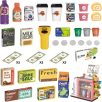   Shantou Toys Szupermarket 46 darabos bevásárlóközpont játék fény és hanghatásokkal, pénztárgéppel, terminállal, hűtővel és mini élelmiszerekkel (668-138)