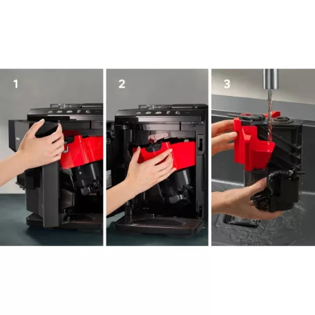 Siemens EQ500 TP511R09 örlőműves teljesen automata kávéfőző 15 bar nyomás 1.9 liter víztartály 270g kávébab tartály, integrált tejtartály