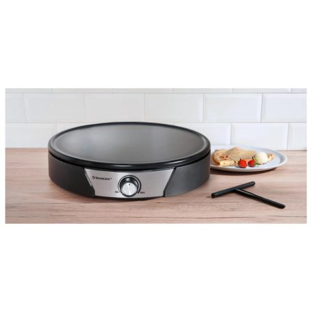 SilverCrest SCM 1500 G1 Crepe Maker elektromos óriás palacsintasütő, 1500W 37 cm óriáspalacsinta sütő levehető ILAG sütőlappal 