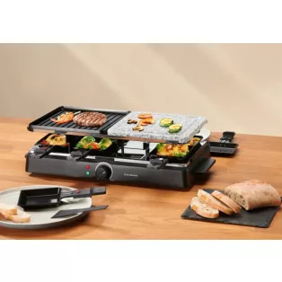   SilverCrest SRGS 1400W félkőlapos elektromos 8 személyes raclette grill, raklett grillsütő