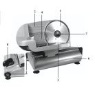 Simpex 150W fém elektromos univerzális háztartási élelmiszer szeletelő, 150W 190 mm szeletelőgép 1-15 mm közötti szeletvastagsággal