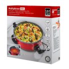 Simpex Basic 25319 XXL Kerámia Partyserpenyő, piros partisütő, Hot Pan, 1500W 42 cm kerek multifunkciós elektromos serpenyő, Hot Plate