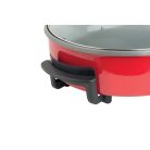 Simpex Basic 25319 XXL Kerámia Partyserpenyő, piros partisütő, Hot Pan, 1500W 42 cm kerek multifunkciós elektromos serpenyő, Hot Plate