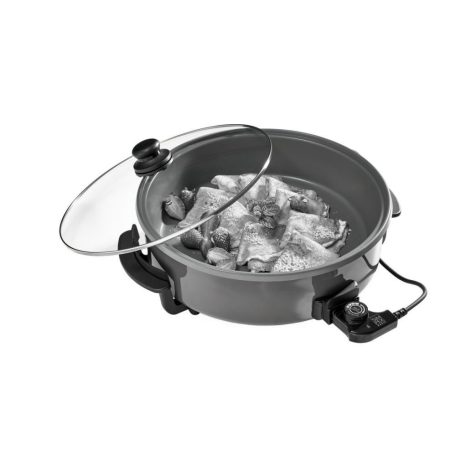 Simpex Basic 25320 Hot Plate Party Pan 1500W 36 cm elektromos serpenyő, partisütő, kerek multifunkciós főző- sütőedény, Pizzasütő, Hot Pan