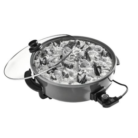 Simpex Basic 25320 Hot Plate Party Pan 1500W 36 cm elektromos serpenyő, partisütő, kerek multifunkciós főző- sütőedény, Pizzasütő, Hot Pan