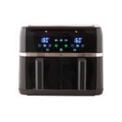 Simpex Touch XXL 8L kétzónás, 2 x 4 liter kétkosaras (dupla kosaras) 1700W Air Fryer, forrólevegős, olajmentes olajsütő, 8L