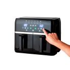 Simpex Touch XXL 8L kétzónás, 2 x 4 liter kétkosaras (dupla kosaras) 1700W Air Fryer, forrólevegős, olajmentes olajsütő, 8L