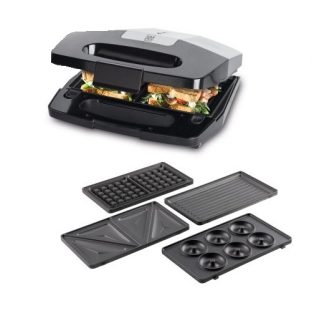   Simpex Basic 750W Avante 4 in 1 multifunkciós 4 az 1-ben szendvicssütő, gofrisütő, grill és fánksütő (minifánk sütő) cserélhető, kivehető lapokkal