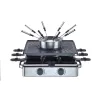   Simpex Professional RFG-35429 Raclette - Fondue Set 1500W 0.8L 8 személyes 2 az 1-ben nemesacél inox elektromos raclett grill és fondü szett ILAG bevonattal