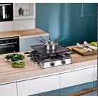 Simpex Professional RFG-35429 Raclette - Fondue Set 1500W 0.8L 8 személyes 2 az 1-ben nemesacél inox elektromos raclett grill és fondü szett ILAG bevonattal