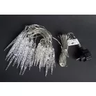 Simpex kültéri / beltéri jégfehér jégcsap füzér, 40 db 11 cm-es LED jégcsap (3.9 méter) hidegfér fényfüzér, jégcsapfüzér