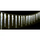 Simpex kültéri / beltéri jégfehér jégcsap füzér, 40 db 11 cm-es LED jégcsap (3.9 méter) hidegfér fényfüzér, jégcsapfüzér