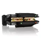 Simpex SKG 1700 kontaktgrill, acél kontakt grilll, 1700W grillsütő kivehető 30 x 20 cm sütőlapokkal