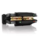 Bontott, szállítási SÉRÜLT Simpex SKG 1700 kontaktgrill, acél kontakt grilll, 1700W grillsütő kivehető 30 x 20 cm sütőlapokkal