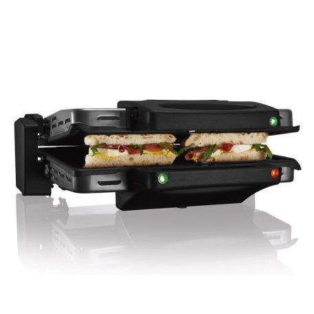 Bontott, szállítási SÉRÜLT Simpex SKG 1700 kontaktgrill, acél kontakt grilll, 1700W grillsütő kivehető 30 x 20 cm sütőlapokkal