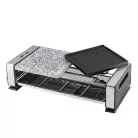 Simpex Basic SRGS 1200 félkőlapos 1200W elektromos 8 személyes raclette grill, raklett grillsütő osztott sütőlappal