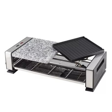 Simpex Basic SRGS 1200 félkőlapos 1200W elektromos 8 személyes raclette grill, raklett grillsütő osztott sütőlappal