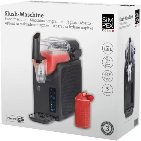 SIMPEX SLUSHi Ice Maker FreezeUp kompresszoros jégkásagép, jégkása, gyümölcslé, milkshaken frappé és koktél készítő gép, jégkásakészítő és adagoló automata, 200W 2 liter, 5 program (36625)