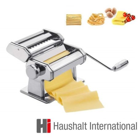 Simpex 33783 / 12243 inox nemesacél mechanikus, kézi tésztanyújtó és metélő gép, tésztakészítő, tészta nyújtó gép spagetti, tagliatelle (szélesmetélt) és lasagne tésztához