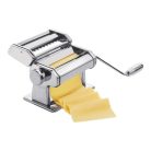 Simpex 33783 / 12243 inox nemesacél mechanikus, kézi tésztanyújtó és metélő gép, tésztakészítő, tészta nyújtó gép spagetti, tagliatelle (szélesmetélt) és lasagne tésztához