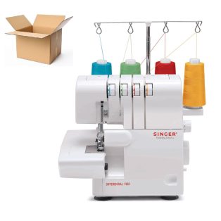   BONTOTT SINGER 14SH654 / S0105 Finishing Touch Serger Overlock 4 szálas, 2 tűs (ikertűs) lock varrógép, lockgép, differenciál anyagtovábbítással (kipróbált)