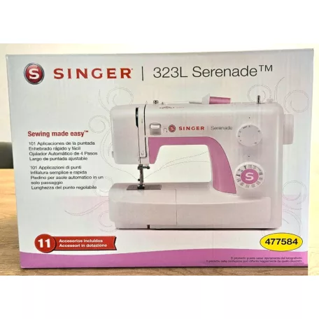 Singer Serenade 323L / Simple 3323 rózsaszín - fehér elektromos varrógép 23 öltésprogrammal, porvédő huzattal