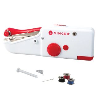   Singer Stitch Sew mini, hordozható, elemes kézi varrógép 4 orsó cérnával, befűzővel és tartalék tűvel