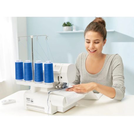 SINGER S0105 / S010L Serger Overlock 4 szálas, 2 tűs (ikertűs) lock varrógép, lockgép, differenciál anyagtovábbítással