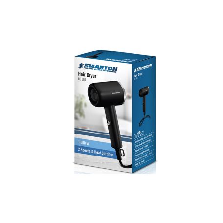 Smarton HD300 egyenéramú DC motoros 1000W kis méretű, könnyű (utazó) hajszárító, 2 sebességfokozattal és hőmérséklet fokozattal