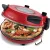 Smarton PO 300 Da Gennaro piros 1200W 30 cm elektromos pizzasütő, pizzakemence betekintő ablakkal, 305 x 10 mm pizzakővel, fém pizzalapáttal
