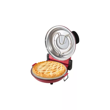 Smarton PO 300 Da Gennaro piros 1200W 30 cm elektromos pizzasütő, pizzakemence betekintő ablakkal, 305 x 10 mm pizzakővel, fém pizzalapáttal
