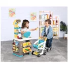 Smoby City Market, játék közért, 34 részes elektronikus szupermarket, működő pénztárgéppel, vonalkódolvasóval és bevásárló kosárral