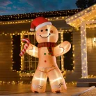 SnowMeister SM2450 Mézi Gingerman kültéri / beltéri 180 cm világító LED-es, felfújható mézeskalács karácsonyi dekoráció hálózati adapterrel, LED világítással