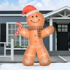 SnowMeister SM2450 Mézi Gingerman kültéri / beltéri 180 cm világító LED-es, felfújható mézeskalács karácsonyi dekoráció hálózati adapterrel, LED világítással