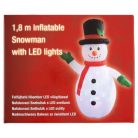 SnowMeister SM2015 kültéri / beltéri 180 cm világító melegfehér LED-es, felfújató Hóember karácsonyi dekoráció hálózati adapterrel, LED világítással